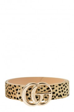 Cheetah Pattern GO Buckle Belt 43"(L)
