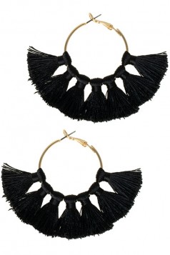 Hoop Earring with Tassel Charm