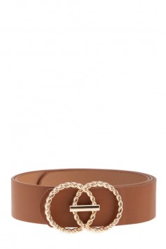 Twisted Double Circle Buckle Belt