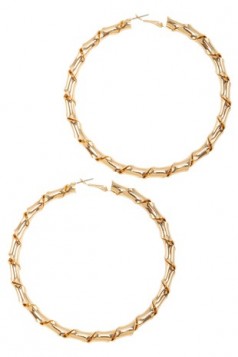 Twisted Metal Hoop Earring