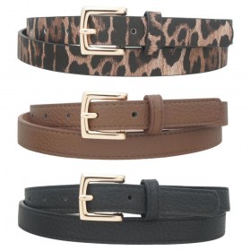 Minimalist Rectangle Pebbled Pebbled Trio Skinny Belt GB