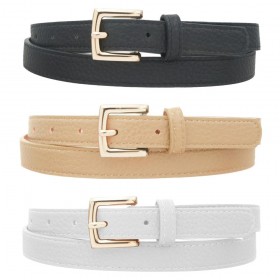 Minimalist Rectangle Pebbled Pebbled Trio Skinny Belt GB