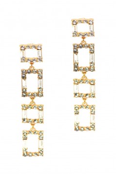 SQUARE RHINESTONE DROP EARRING