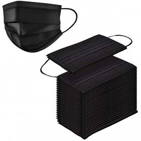 Black Disposable Face Masks - 10 PACK
