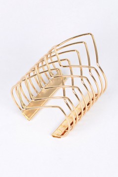 Layered Metallic Open Cut Bracelet