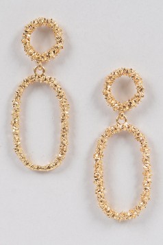 Glitter Oval Dangling Earrings