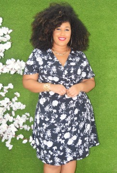 FLORAL PRINT WRAP DRESS