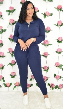 IN CHARGE BUTTON-UP JUMPSUIT