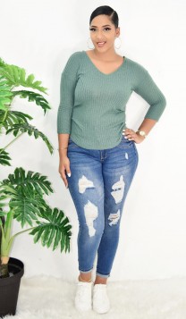 JUST ENOUGH DISTRESS DENIM JEANS