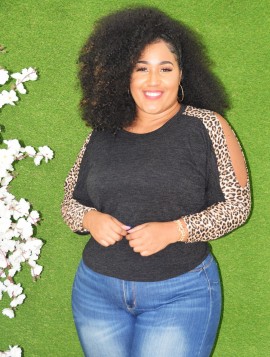 LEOPARD PRINT CUT OUT TOP PLUS