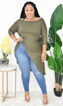 MODERN ASYMMETRICAL HIGH LOW TOP