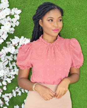 HIGH NECK CUTE GIRL BLOUSE