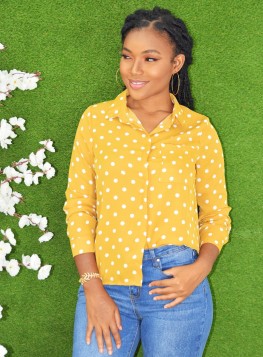 PRETTY IN POLKA DOTS POCKET SHIRT
