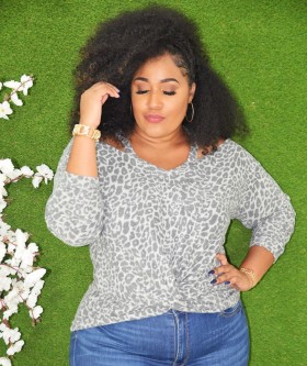 LEOPARD PRINT KNOT TOP PLUS