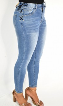 Lace Up Denim Jeans