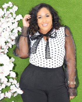 CLAIM YOUR SPOT POLKA DOT BLOUSE
