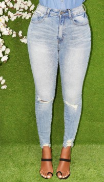 SLASHED ZONE DENIM JEANS
