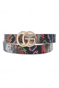 TRENDY MULTI SNAKE PYTHON PATTERN BELT