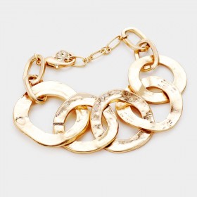 IRREGULAR METAL CIRCLE LINK BRACELET