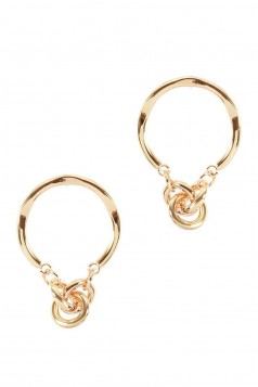 METAL MULTI RING DANGLE EARRING
