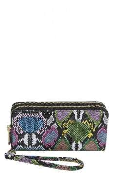 MULIT COLOR SNAKE SKIN DOUBLE POCKET WALLET